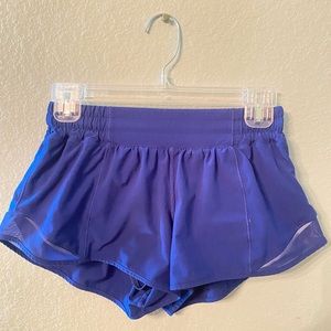 Royal Blue Lululemon Hotty Hots 2.5 inch shorts